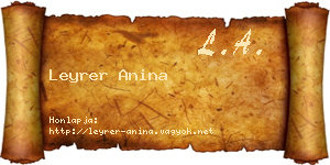 Leyrer Anina névjegykártya